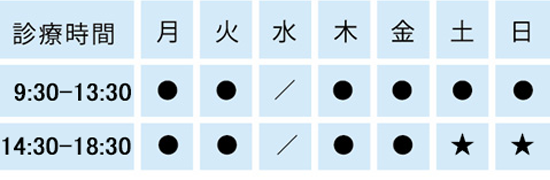 三国丘歯科クリニック診療時間