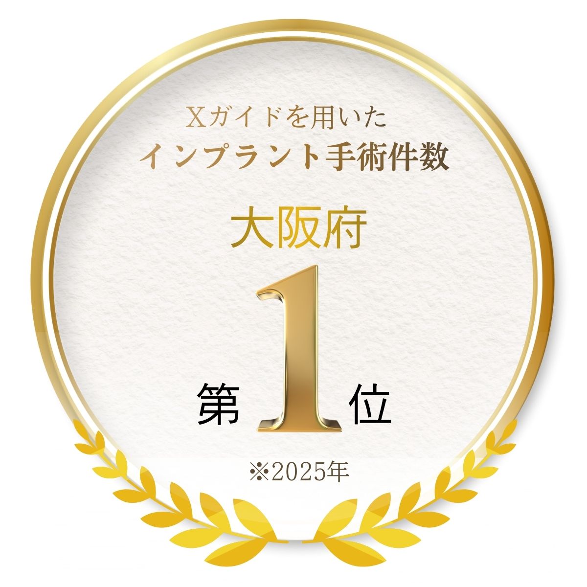 Xガイドを用いたインプラント手術件数 大阪府第1位 ※2025年